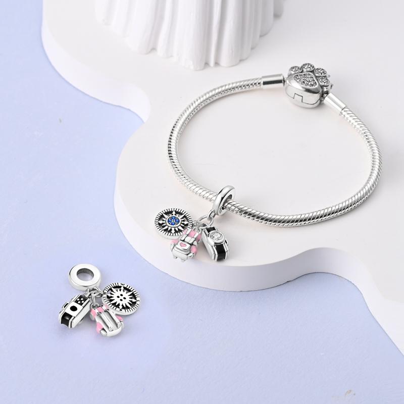 Компас Рюкзак Камера Шармы Plata R Оригинальные Бусины Подходят для Оригинальных Шармов Браслет Бусины Украшения Подарки Для Женщин