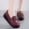 Women's Platform Loafers Moccasins Casual Slip On Minimalist Thick Sole Height Increase Black Shake Shoes for Mother