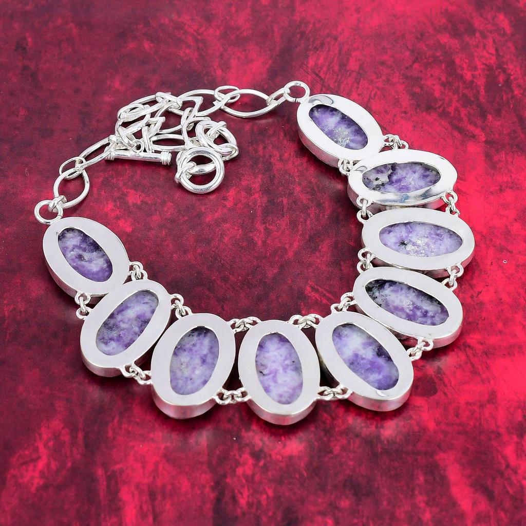 Ожерелье с драгоценным камнем лепидолит, стерлинговое серебро 925 пробы, регулируемая цепочка, ожерелье, антикварные ювелирные изделия ручной работы, подарок для мамы