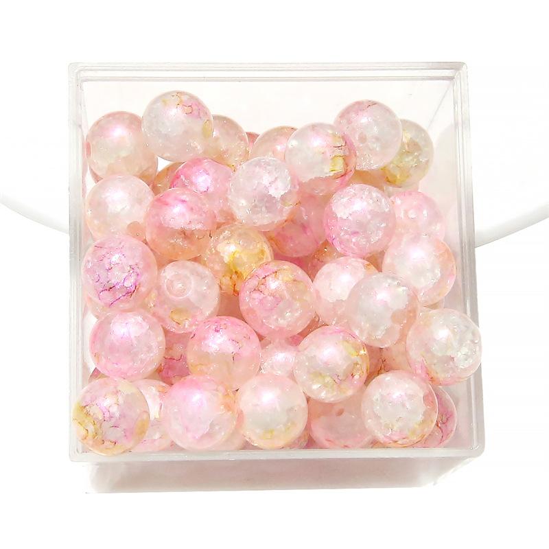 10 мм стеклянные бусины-попки Halo Inside Broken Round Бусины из глазури Ретро-бисер ручной работы Diy Ice Crack Jewelry Бусины-попки для изготовления ювелирных изделий