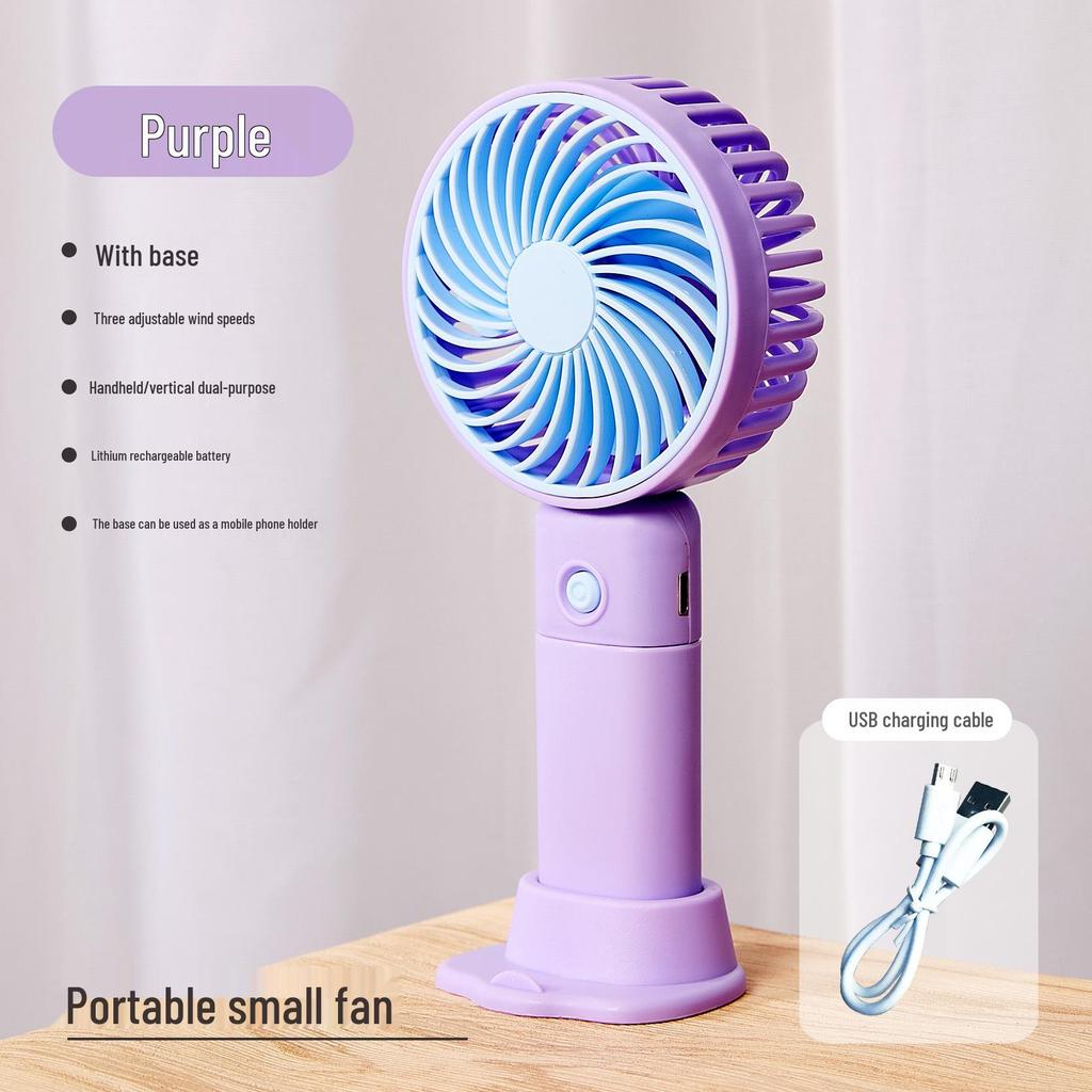 Перезаряжаемый USB мини-вентилятор: Портативный ручной и настольный стенд, идеальный подарок для студента