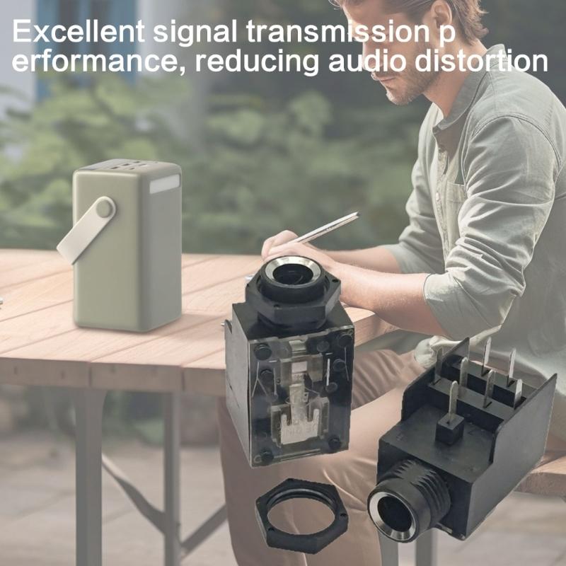 3 Cores Two Channel 6.35mm Microphones Connectors With 7Pin Design For High Fidelitys Signal Transmission