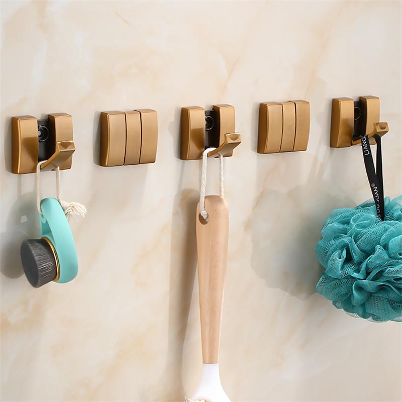 Tuqiu Черный крючок для халата Складная антикварная вешалка для одежды Вешалка для полотенец Алюминиевый кухонный крючок Дверная вешалка для настенного монтажа