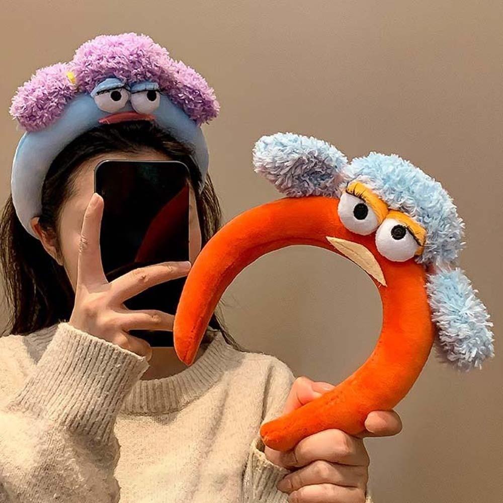 Colorful and Vibrant Big Eyes Plush Headband Hair Accessories Girls Cartoon Hairband Daily