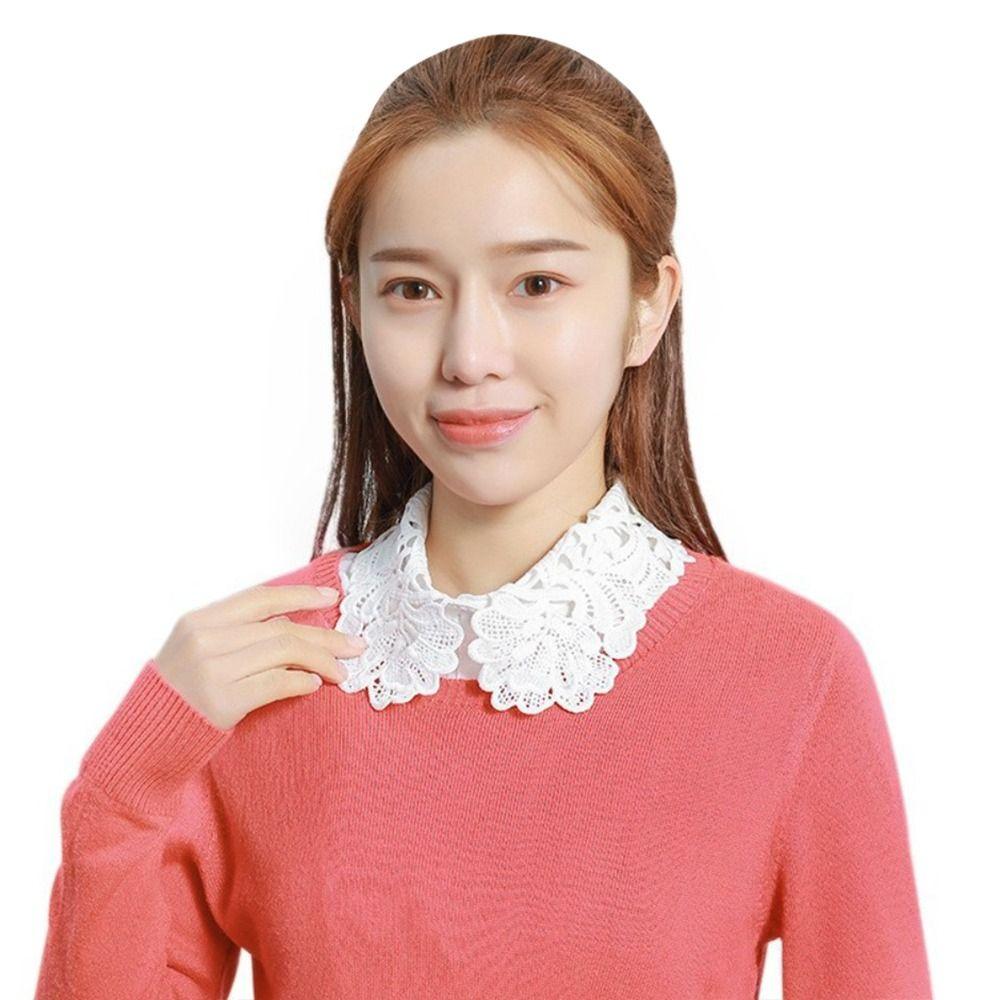 Neck Scarf Fake Collar Lace Lapel Half Shirt Shawl Wrap Decoration Adjust Clothes  Women Girls