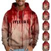Мужская толстовка с капюшоном свободного кроя с принтом «Кровавый Хэллоуин»