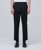 MUSINSA STANDARD Wool Blend Relaxed Tapered Hidden Banding Crop Slacks [Black]