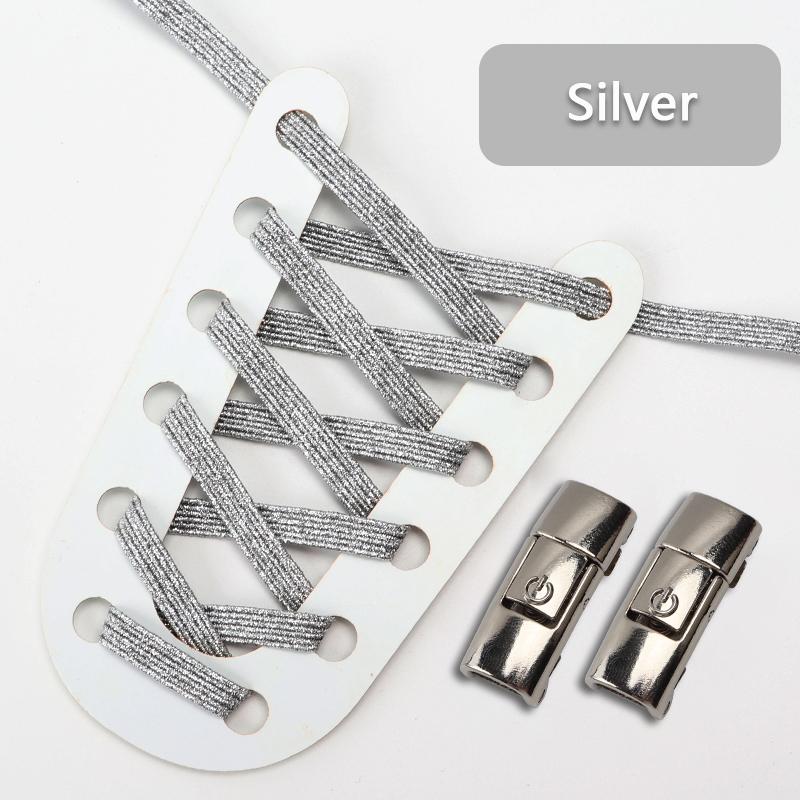 NO.8 Радужные шнурки для кроссовок, новая модернизация, магнитный металлический замок, шнурки без завязок для детей и взрослых, ленивый быстрый шнурок с резиновой лентой, шнурок для обуви