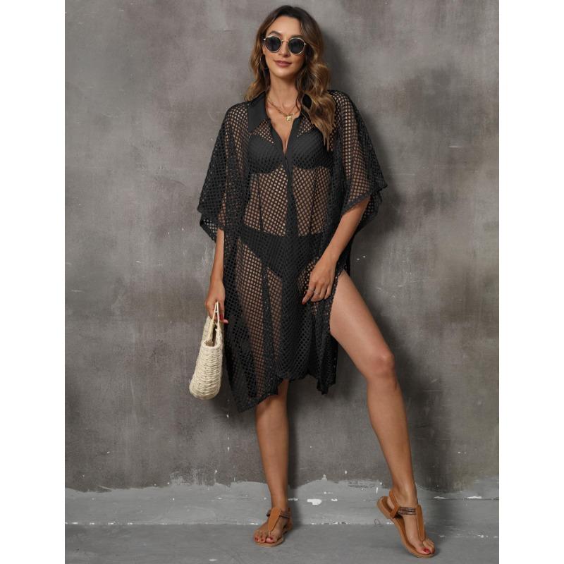 Женское накидка больших размеров, пляжная одежда для отдыха, сетчатая лоскутная рубашка, накидки для купальников, платье нестандартной формы, свободные накидки