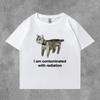 Summer Funny I Eat Cement Cursed Cat Funny Meme Graphic T Shirts Men Women Oversized Short Sleeve T-shirt Unisex Cotton Clothing