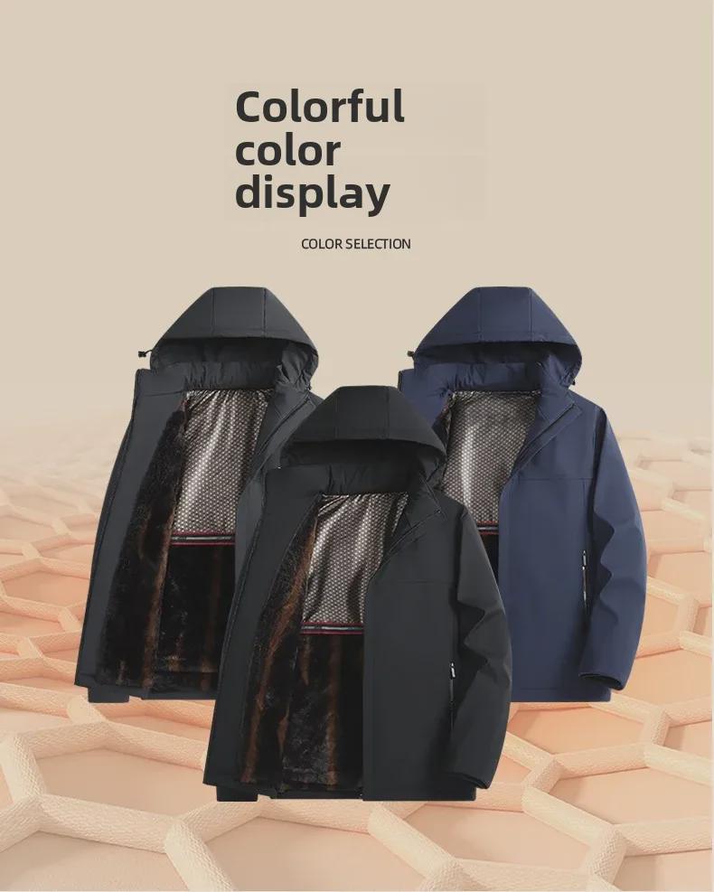 Men's Graphene Cotton Coat: Thick, Plus Velvet, Outdoor Winter Jacket for Dad.