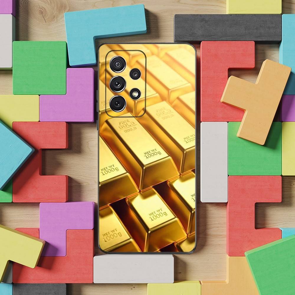 Cool Art Gold Precious Case For Samsung S22,S25,S24,S23,Ultra,FE,S20,S10,Plus,S21,S9,Lite,Soft Silicone Black