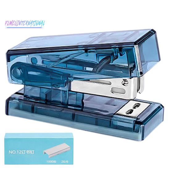Stapler Transparent Labor-saving Flexible with Staples Book Order Plastic Mini Size Binder Desktop Stapler School Supplies
