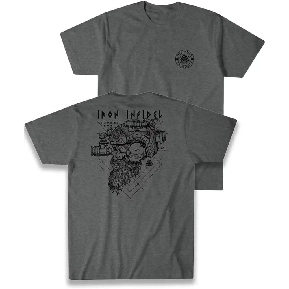 Til Valhalla Shirt American Beard Warrior Tactical Skull Футболка Новая 100% Хлопок Короткий Рукав О-Образным Вырезом Футболка Повседневная Мужская Топ