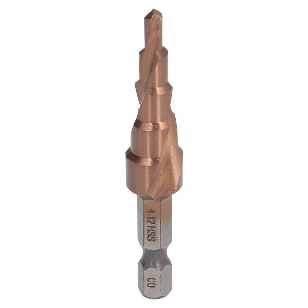 Spiral Step Drill Bit Accurate Positioning 118 Degrees X Shaped Opening Design M35 High Speed Steel Hex