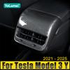 Для Tesla Model 3 Y 2021 2022 2023 2024 2025 ABS Carbon Fiber Car Rear Air Vent Outlet Cover Decor Sticker