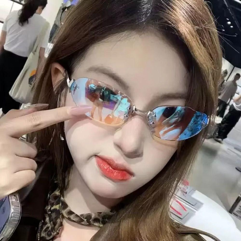 UV Protection Frameless Sunglasses Trend Punk Eyeglasses Cool Retro Eyeglasses  Streetwear