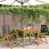 VidaXL Chaises de jardin lot de 2 noir bois massif d'acacia et rotin, siège de jardin, siège d'extérieur, chaise pliable, 367651