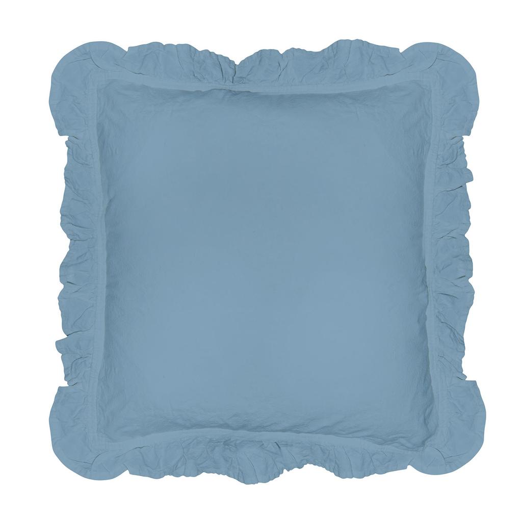 Pillowcases 40x40 with ruffles, blue, set of 2