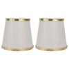 2PCS Fabric Lampshade European Style Lamp Shade for E14 Screw Chandelier Wall Lamp Beige White Gold