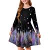 Girls' Princess Dress - Long Sleeve A-Line T-Shirt Dress Christmas Day