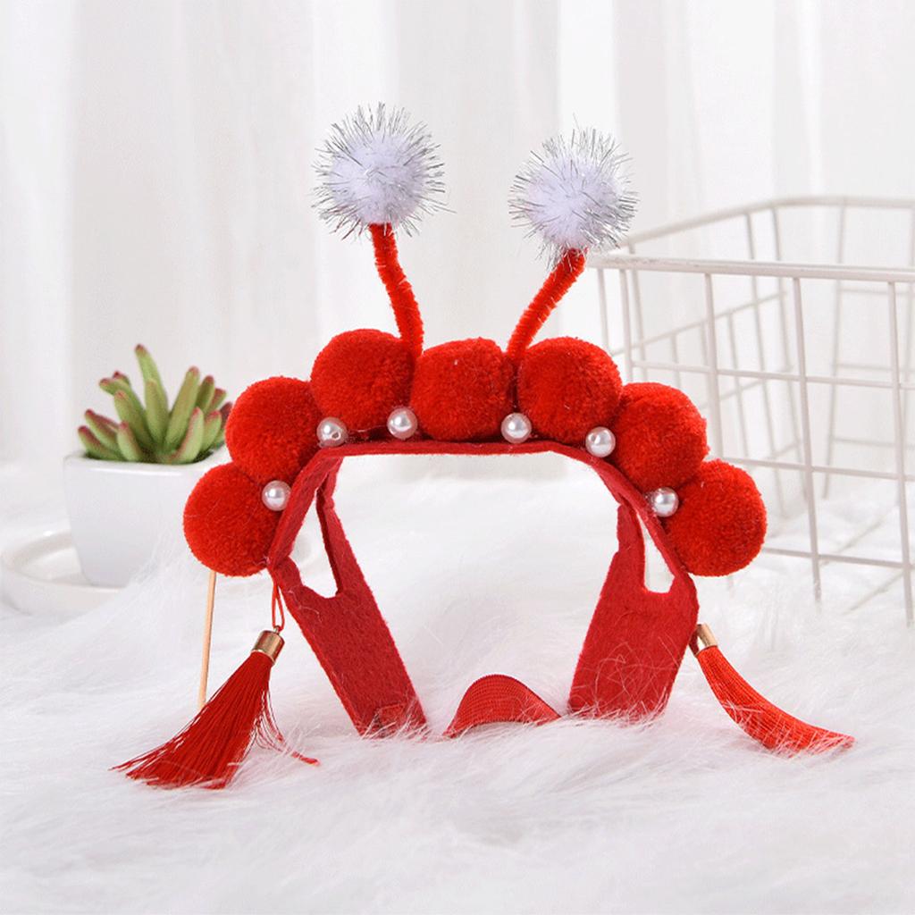 Милая рождественская китайская оперная повязка на голову для кошки, собаки, костюм для косплея, головной убор китайской оперы, аксессуары для собак и кошек