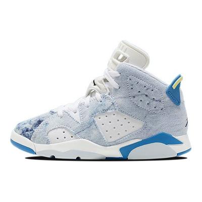 Детские кроссовки Air 6 Retro PS Washed Denim 2022 Blue White Dutch-Blue DX6176-100