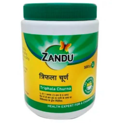 Zandu Triphala Churna 500Gm Pack Of 1 Natural Ayurvedic Digestive Powder For Constipation Relief