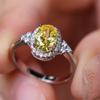 1 шт. серебристого цвета овальной огранки с желтым камнем CZ Кольца-когти Обручальное кольцо Ювелирные изделия Подарки на день Святого Валентина