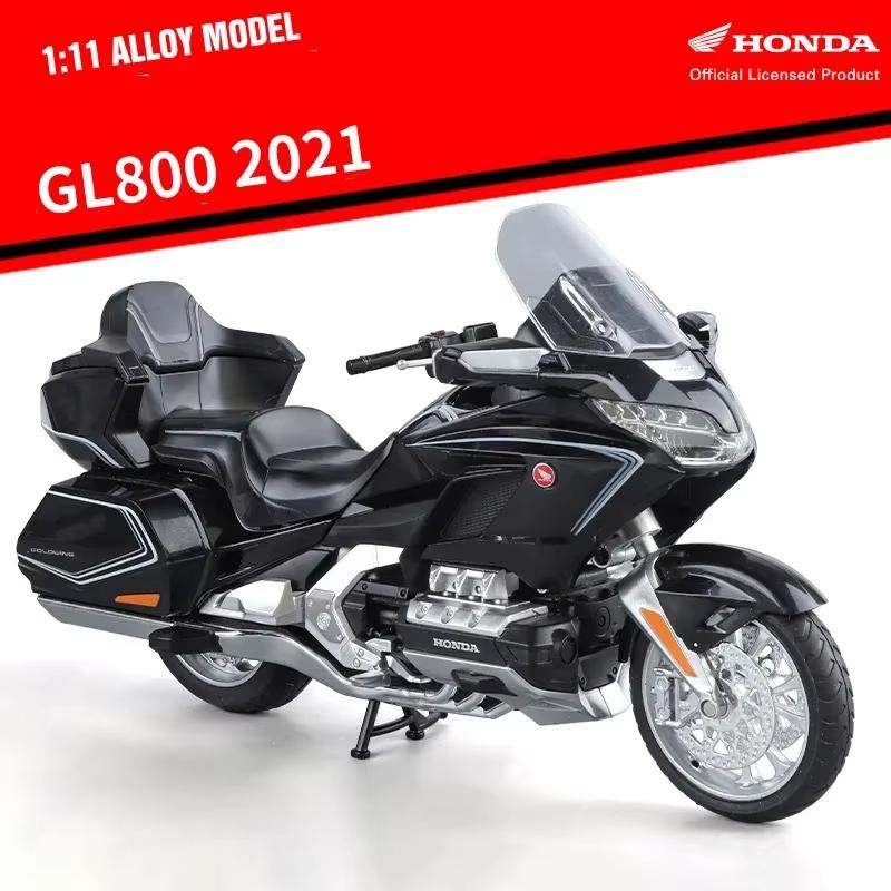 1/11 HONDA Gold Wing GL800 2021 Литой Модель Мотоцикла Металлическая Модель Туристического Мотоцикла Звук Свет Детская Игрушка Подарок