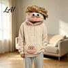 Big Mouth Creature Sweatshirts Flannel Hoodie Unisex Oversized Fleece Hooded Sweatshirt Sweatshirt Plush Pullover Top for Halloween Party Daily Wear