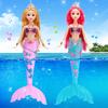 36CM Mini Colorful Glare Music Mermaid Princess Doll Girls Toy 3D Big Eyes BJD Princess Full Outfits Dresses Collection Childrens Doll Gift