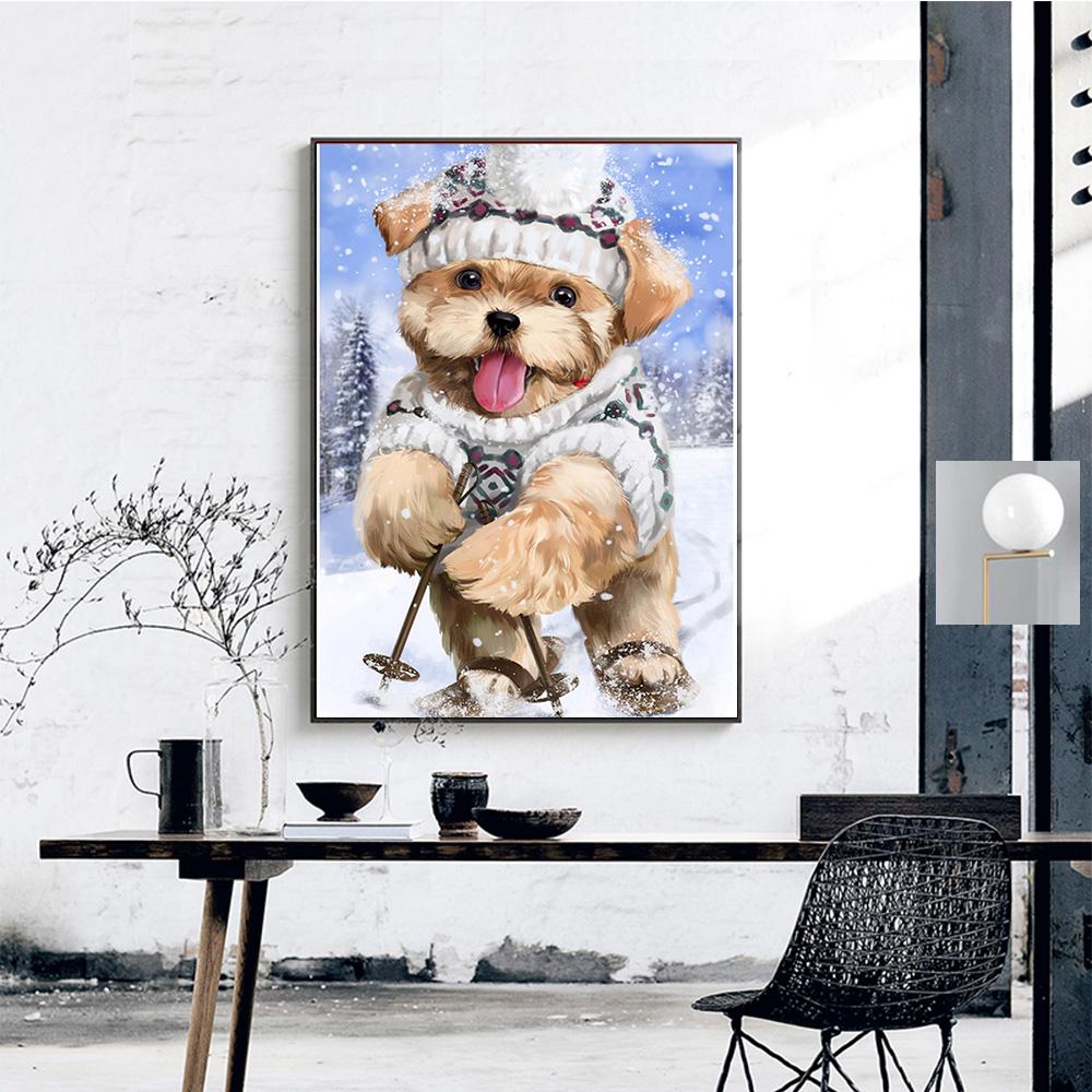 5D DIY алмазная живопись "милый мультяшный пес" вышивка полный квадратный алмаз вышивка крестиком горный хрусталь