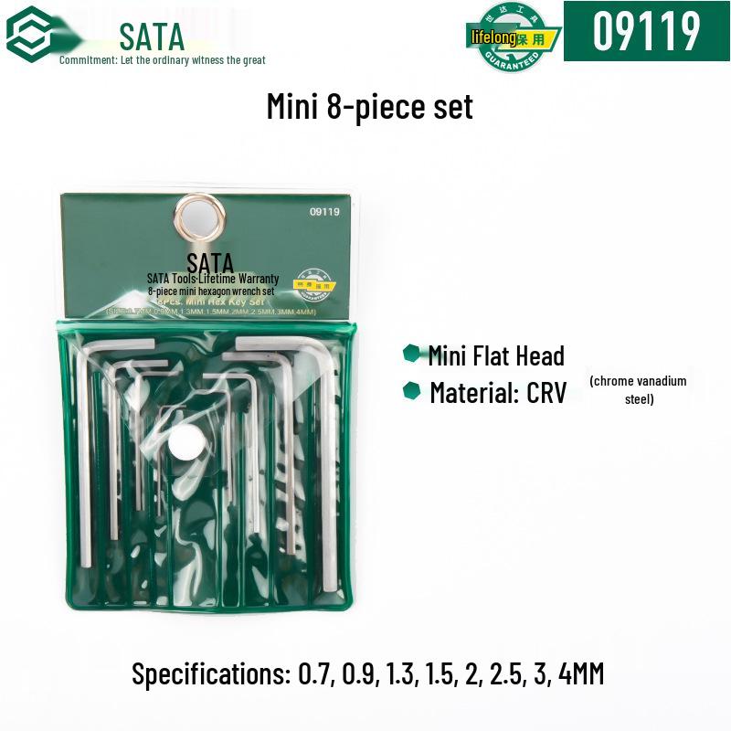 Набор мини-шестигранников Sata, 8 шт., метрический (Модель 09119)
