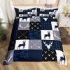 Geometric Lattice Camouflage Deer Three-Piece Quilt Cover 3D Digital Printing Bedding Set Bed Cover