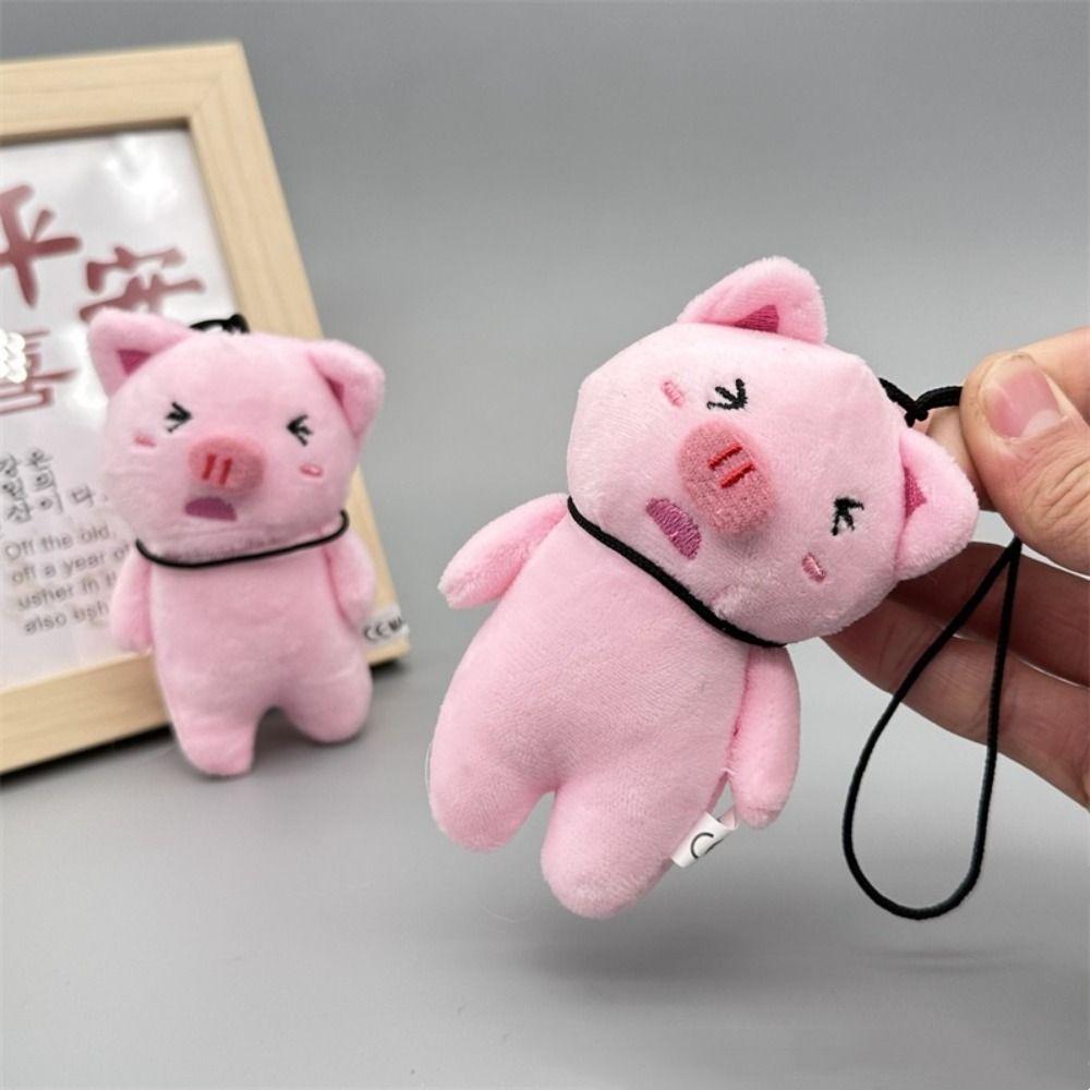 Stuffed Animals Hanging Pig Keychain Crooked Head Pig Pendant Creative Piggy Stuffed Doll  Kid Gift