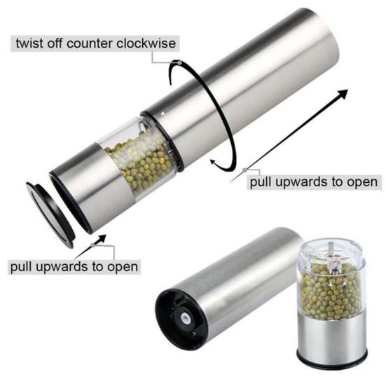 Электрическая мельница для перца, мельница для перца из нержавеющей стали, прочная, простая в очистке, экономичная мельница для специй для дома