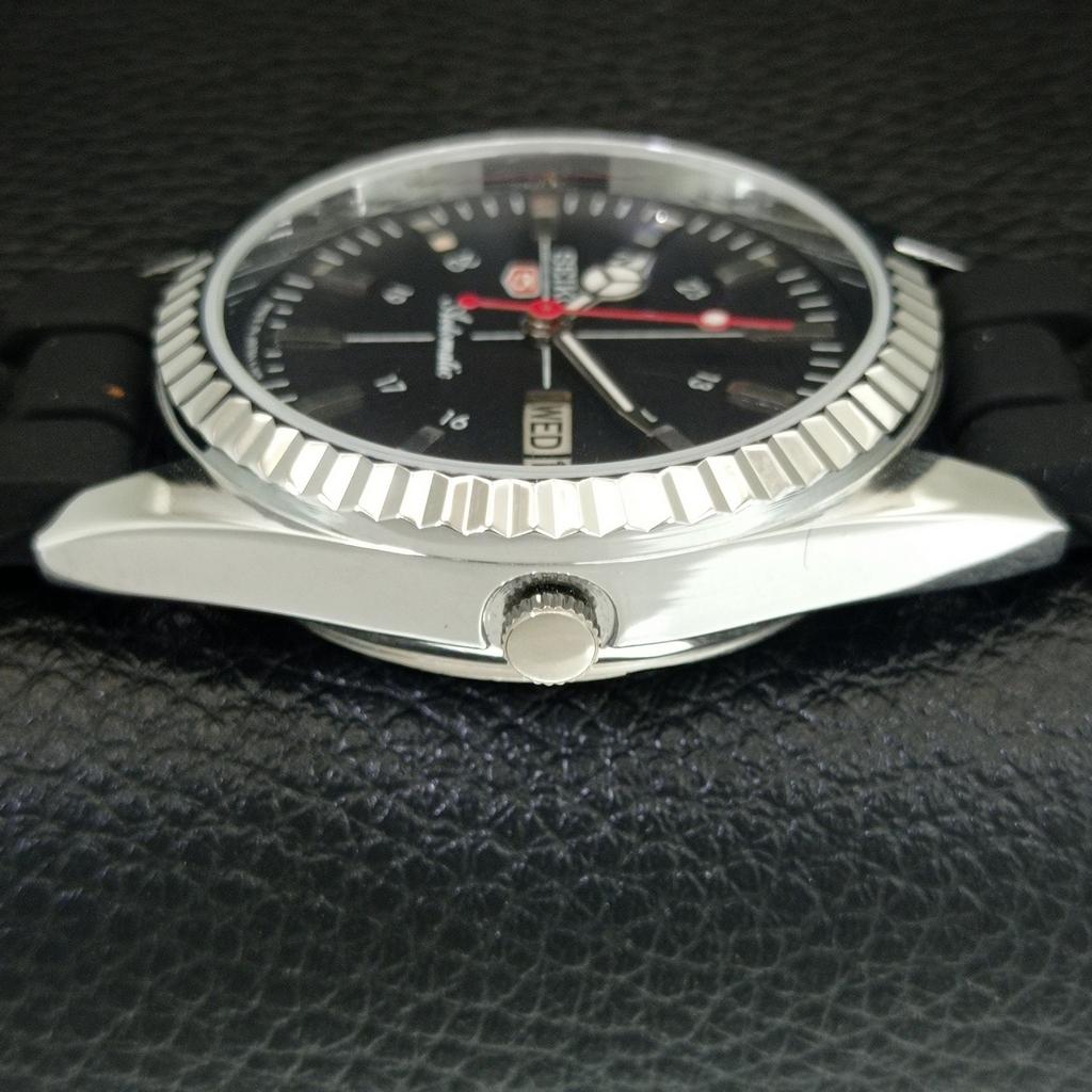 ВИНТАЖНЫЕ АВТОМАТИЧЕСКИЕ SEIKO 5 6309A ВОССТАНОВЛЕННЫЕ ЯПОНСКИЕ МУЖСКИЕ ЧЕРНЫЕ ЧАСЫ a442843-1