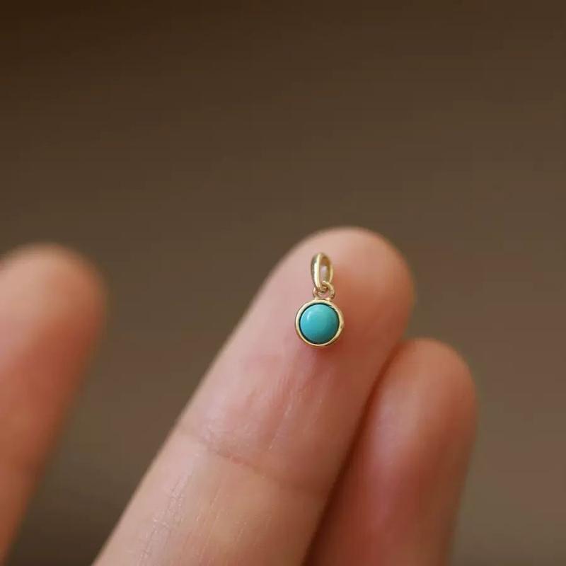 Инкрустированные мини-ожерелья с бирюзой Маленькая подвеска Модный темперамент Синяя цепочка для ключицы Простые украшения для женщин