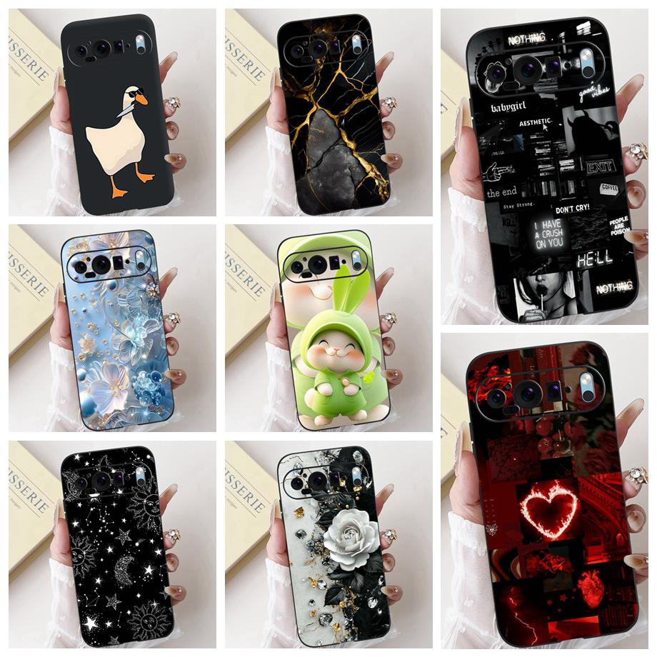 Silicone Butterfly Flower Aesthetic Cover Case For Google Pixel 9 Pro 9A Funda Use For Google 8 8a 8Pro Soft Matte Bumper Capa