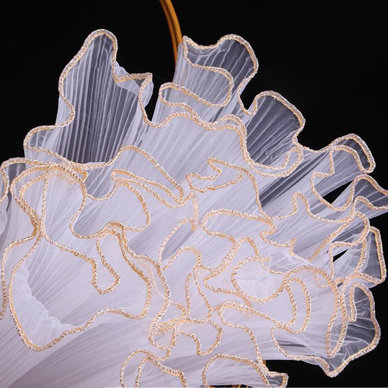 4Ярда*28СМ Упаковочное кружево Бумага Цветочная упаковка Сетка Пряжа Букет в рулоне Волнистая пряжа Жемчужная кромка Сетка Ручная работа Флорист