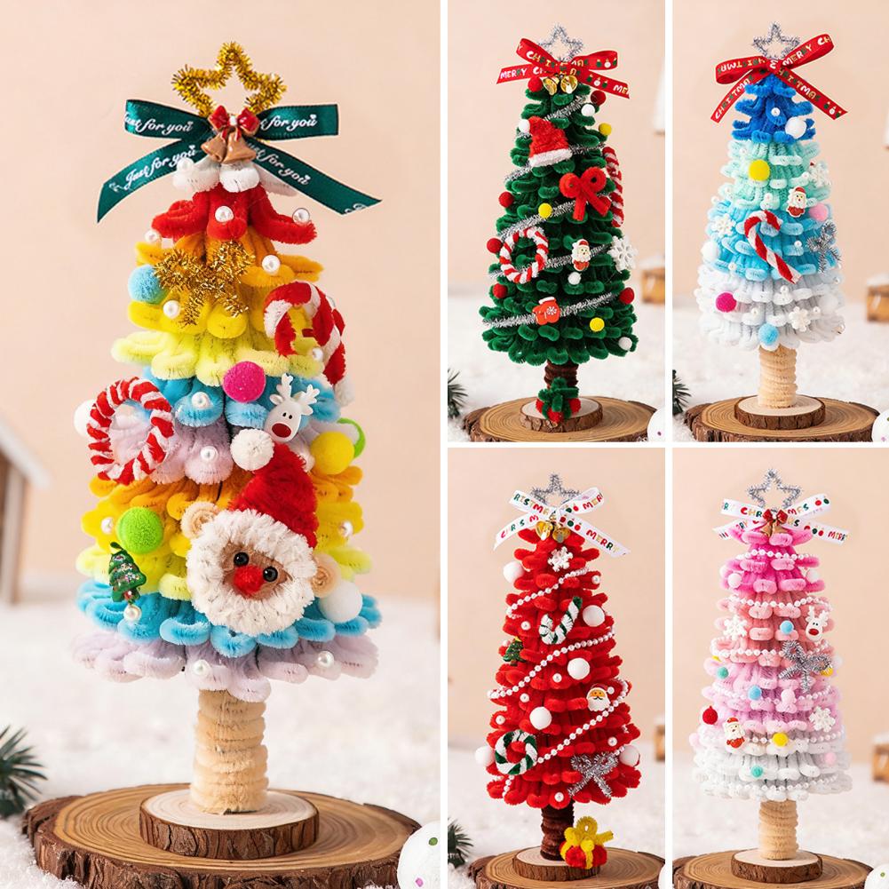 DIY Christmas Tree Kit with Light String Festive Desktop Decoration Warm Christmas Atmosphere Light New Year Gift
