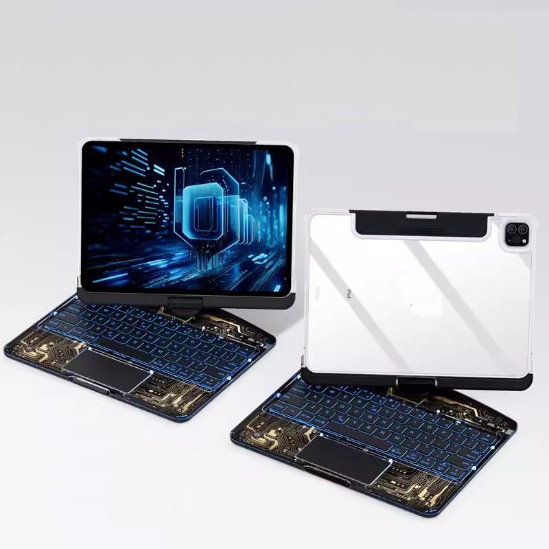 Для iPad 11-го поколения A16 Air 11 дюймов M3 M2 10-го поколения A2696 A2757 Air 7 6 5 4 10.2 9-го 8-го 7-го Pro 11 Жесткий чехол-клавиатура с тачпадом