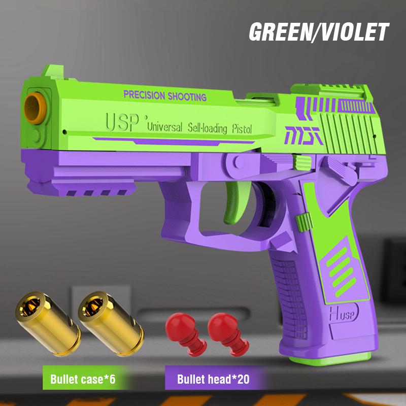 Нетоксичный пистолет с выбрасыванием гильз Airsoft Пистолет Мягкая пуля USP Оружие Детское Оружие Непрерывная стрельба Игрушки для игр на улице Для детей Подарок ребенку