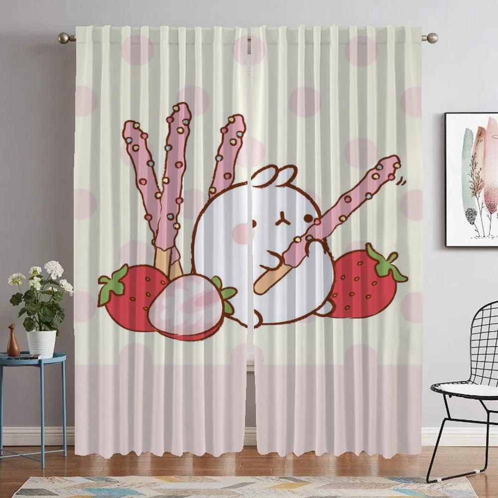 Блэкаут шторы Molang для гостиной, тюль для спальни, украшение на Хэллоуин, кухонные шторы, 2 штуки, элегантные