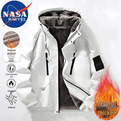 Мужская зимняя флисовая куртка с капюшоном NASA MARVEL