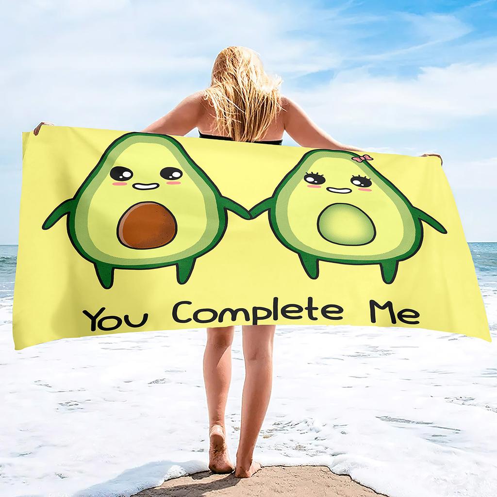 Avocado Printing Series Seaside Vacation Beach Towel Swimming Bath Towel Sports Towel