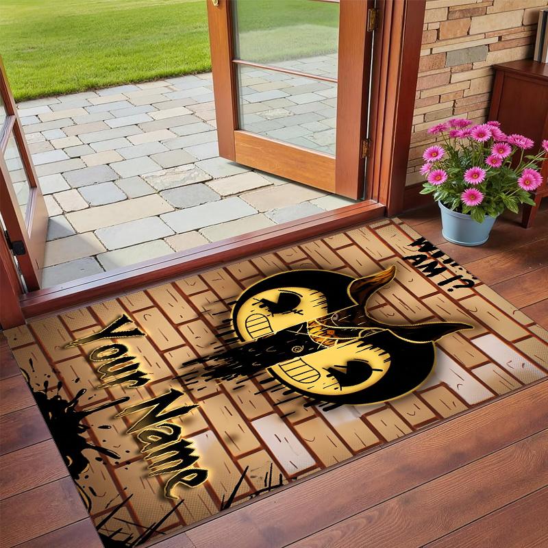 Crystal Velvet Rug Custom Name Text, Soft Non Slip Floor Mat Home DecorBendy and the Ink Machine