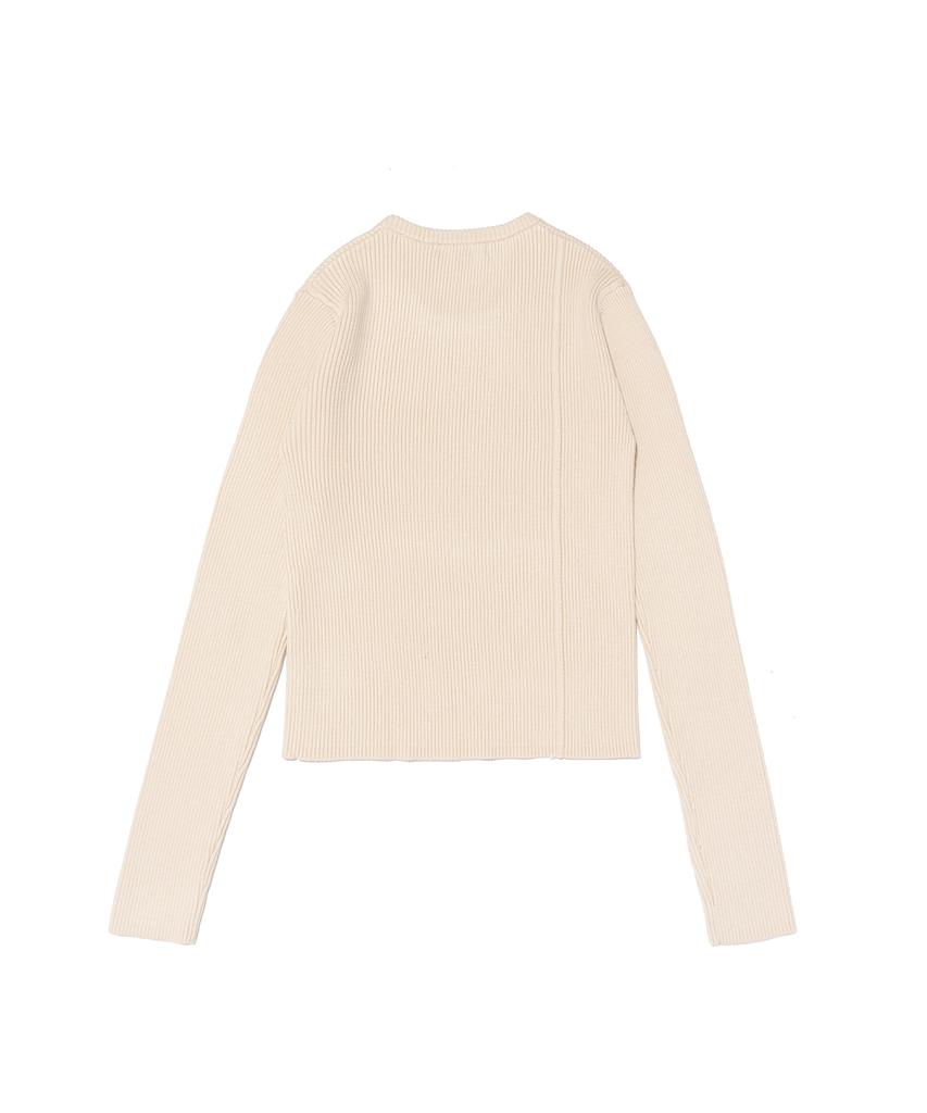 ROIDESROIS Scarf Set Round Neck Ribbed Knit (Ivory)