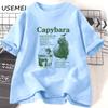 Capybara T-shirt Unisex Unisex Vintage Sience Theme Graphic Tee Trending Funny Cotton Short Sleeve T Shirt Summer Animal Tee Clothes